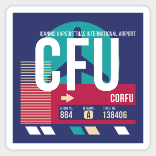 Corfu, Greece (CFU) Airport Code Baggage Tag Magnet